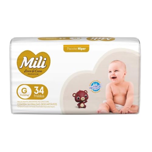 Fralda Mili Love&Care Premium Hiper G - 34 Unidades