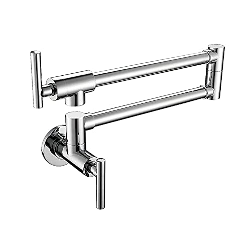 Grifo de cocina de pared para lavaderos y zonas exteriores con caño giratorio de latón