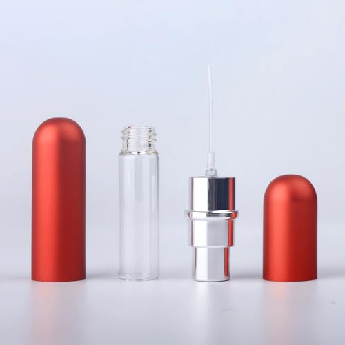 BasicPacking 14 Pieces 5 ml Mini Perfume Spray Bottles, Red Portable Perfume Bottles Refillable Spray Perfume Atomizer Bottle for Purse Handbag Pocket Luggage+ 4 x Funnels - Image 5