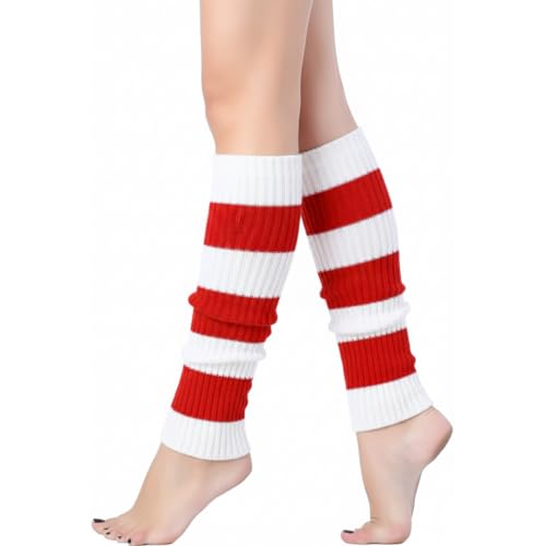 Image of v28 Women Warm Leg Warmers 80s Retro Party Costume Knit Ballet Neon Long Socks