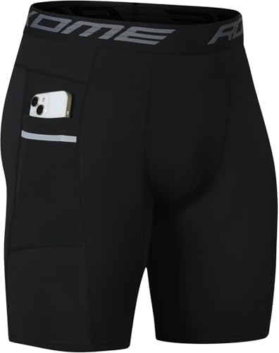 Image of Compression Shorts Men Spandex Sport Gym Shorts Athletic Workout Running Tights Training Underwear