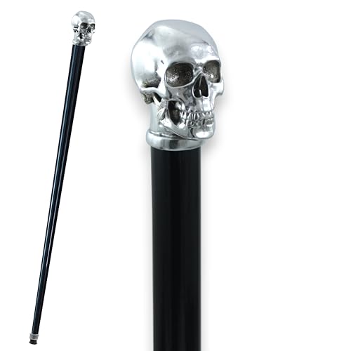 Eleganter Totenkopf-Gehstock, personalisiert, edles schwarzes...