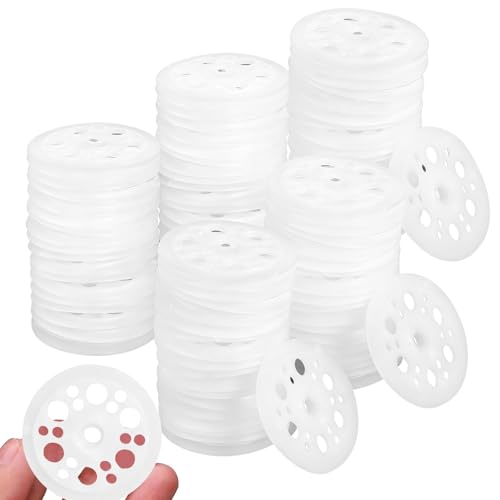 Euablfo Lot de 500 Rondelles en Polypropylène en Plastique, Disques d'Isolation 46 mm, Rondelles en Plastique pour Fixation et Support de Plaques d'Isolation en Mousse,...