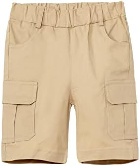 Mud Kingdom Twill Cargo Shorts for Boys Summer Holiday Khaki Size 7-8