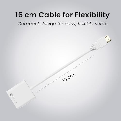 Portronics DigiBridge HDMI to VGA Converter with 1080p Full HD @ 60 Hz Max Resolution, 16 cm Long Cable, Durable Build Material, Compatible with... - Image 7