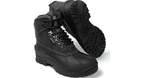 LABO Men's Winter Snow Boots Shoes Waterproof Insulated Lace UP 103 (9.5, Black)2