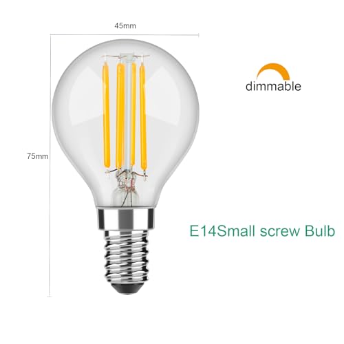 OUKAJO E14 Dimmable LED Light Bulb,SES Small Edision Screw Golf Ball Bulb,4W Warm White 2700K 400lm,10 Count (Pack of 1) - Image 2