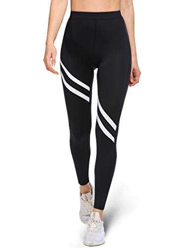 ADOME Sport Leggings Damen mit Hohem Bund Sportleggings Schwarz Tights, m