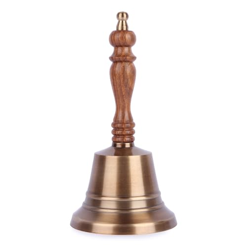 Super Loud Solid Brass Hand Bell Antique Brass Finish Hand