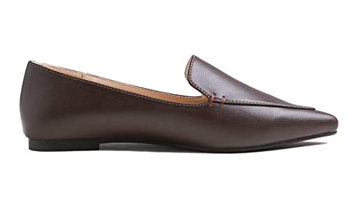Image of FEVERSOLE Women's Loafer Flat Pointed Fashion Slip On Comfort Driving Office Shoes