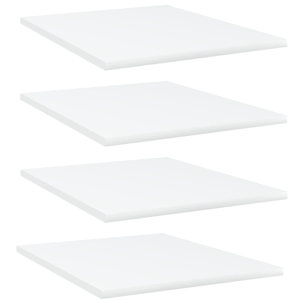 vidaXL Floating Shelves 4 Pcs, Wall Shelving with Invisible Mounting System, Display Shelf, Wall Shelf Unit, Modern, White Engineered Wood
