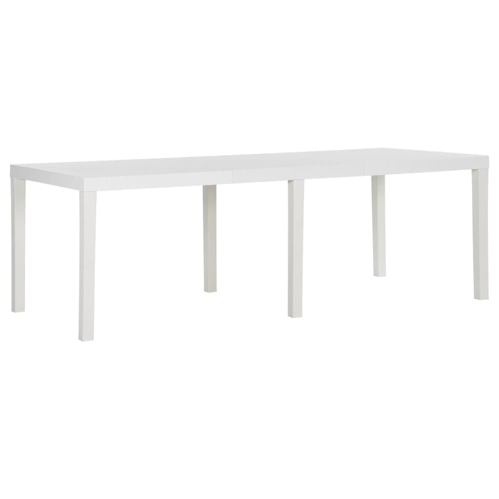 vidaXL Tavolo da giardino 220 x 90 x 72 cm PP Bianco