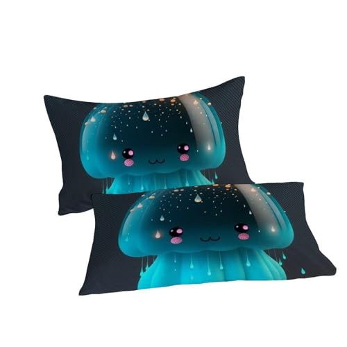 Housse de couette méduse impression 3D relief parure de lit microfibre haut de gamme - 7