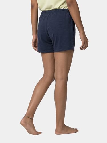 Image of Enamor Drawstring Mid Thigh Length Mid Rise Basic Shorts - Relaxed Fit, Super Soft Cotton - E062