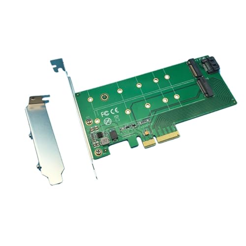 Image of Pi+(PiPlus) PCIe x4 to NGFF (PCIe) SSD + SATA to NGFF (SATA) Card (3.3V, 12V) 1B1M