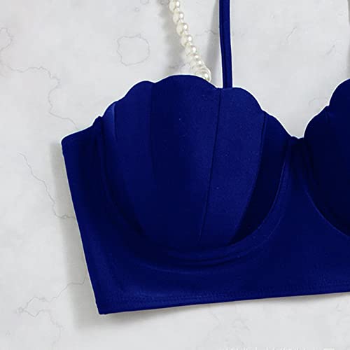 Maillot de bain triangle rouge pastèque S doté d'un string perlé ajustable - 5