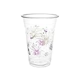 Party Essentials 20 Count Happy New Year Soft Plastic Printed Party Cups, 16 oz, Clear