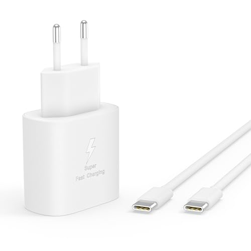 Chargeur Rapide pour Samsung Galax S25 S24 S23 S22 S21 S20 Série, A15 A16 A14 A13 A54 A55 A56 A35 A36 A25 A26 5G, Chargeur Rapide 25W de Rechange d'origine +...