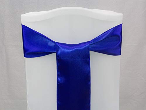Events n Fabrics ENF Lot de 100u00a0Satiné Chaise Sash Nu009cud pour Mariage Banquet Fête Événement Décoration Sb00u009640u00a0Couleurs - Bleu Marine