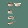 Bloomhouse - Two Time Oprah's Favorite Things Winner - 8 Piece Pots and Pans Heavy Duty Aluminum Premium PFA Free Ceramic Nonstick Cookware Set - Almond Cream w/Gold Handle #2