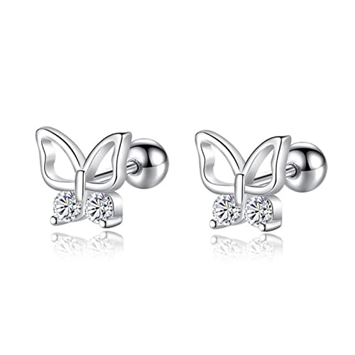 Boucles d'oreilles papillon argent 925 véritable de haute qualité