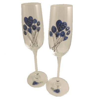 Copas de champán Dreamair azul de 2 piezas para cenas y celebraciones
