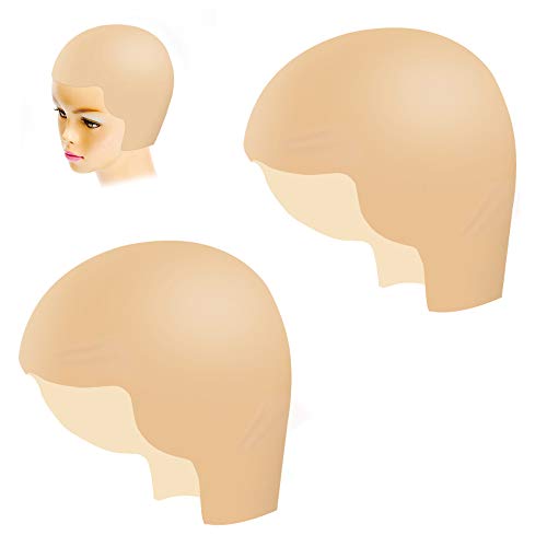 PACETAP 2 Pieces Bald Caps Makeup Latex Bald Caps Bald Head Wig Cap Halloween Makeup Blad Cap Cosplay Accessory for Kids Adults Teens(2pcs small size)