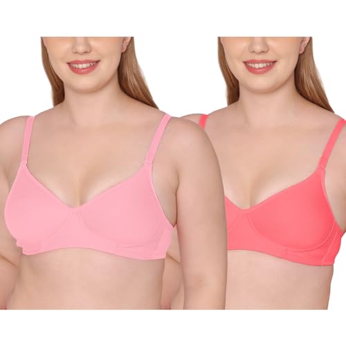 Image of Tweens - Medium Padded Cotton Rich Bra - Full Coverage, Seamless, Multiway Straps, Wirefree Everyday T-Shirt Bra (Pack of 2)