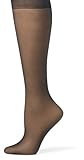 Hanes Silk Reflections Women's Silky Sheer Sandalfoot Kneehighs, Jet, One Size (Pack of 6)