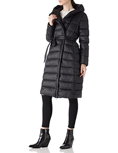 Bellivera Women's Puffer Jacket Lightweight Quilted Hooded Long Down Alternative Coat with Belt4