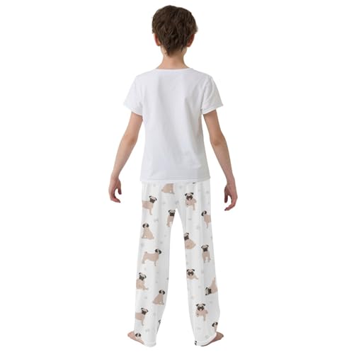 Boys' Pants Cute Pug Puppy Dogs Long Bottoms Jogger Pants Elastic Waist Trousers with Pockets S-XL3