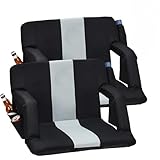 PeakPursuit Bleacher Chair with Back Support, Wide Stadium Seats 6-Position Recline, Armrests & Cup Holder for Bleachers, Sports Events & Concerts