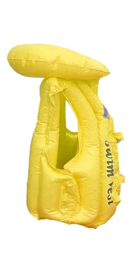 Image of Swim Vest for Children, Inflatable Pool Safety Vest with Buckles,Ages 3-12 Years (Yellow, 3.-6 Years)