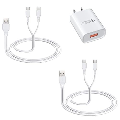 Image of 2-Pack Hands Free Breast Pump Charger for Momcozy M5, USB C Charging Cord for Momcozy M6 Breastfeeding Pump, with Power Adapter