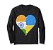 Indiano Ucraina Bandiera Cuore Maglia a Manica