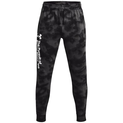 Under Armour Mens Warmup Bottoms UA Rival Terry Novelty Jgr, Nero, 1377593, Taglia SM