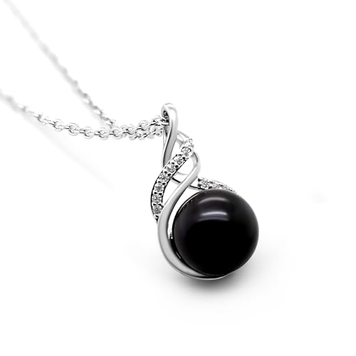 Tryndi Real Tahitian Black Pearl Necklace Gifts for Women - Larger 11-12mm Luxury Pearl Jewelry Gift for Wife - Wedding Anniversary, Christmas, Valentines, Birthday, Mothers Day Presents for Mom, Daughter, Girlfriend, Soulmate Necklace For Women2