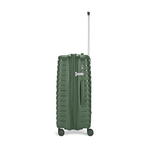 Image of Skybags Float Max 66 Cms Medium Check-in Polypropylene Hardshell Sided Luggage /Suitcase /Inline Expandable Trolley Bag- Green