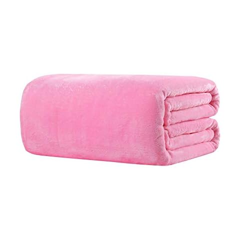 strimusimak Winter Coral Fleece Bedspread Cover Blanket Towel Soft Warm Solid Color Sofa Flannel Blanket for Children Pets Supplies Pink Cover