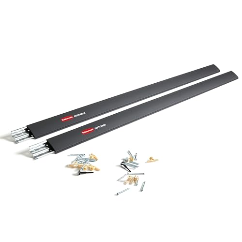 Rubbermaid FastTrack Wall Mounted Storage and Organization System Rail Horizontal 48" 2-Pack Holds up to 1750 pounds Each Rail for Home/Garage Storage and Organization