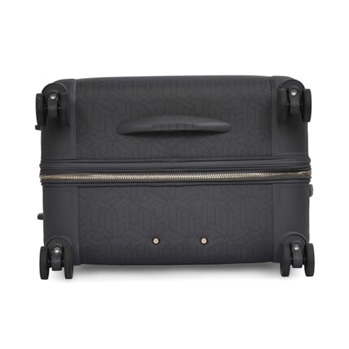 Image of Tommy Hilfiger Jazz Mid Soft Luggage - Grey |Check-in Trolley Bag with TSA Lock | 360 Spinner Double Wheels | Telescopic Handle | Expandable | Polyester Shell Suitcase | 76L Capacity | 67cm