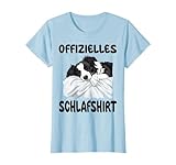 Schlafanzug Nachthemd Nachtwäsche Co. Lustiges Border Collie Hund Offizielles Schlafshirt T-Shirt, Weiß, Kurzarm, Crew-Kragen, Klassische Passform, Unisex, S