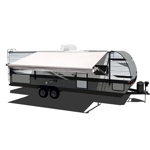 Velarium 11' RV Vinyl Canopy, Solid White – Heavy-Duty 13.5oz 3-Ply Material, Cold & Crack-Resistant RV Awning, All-Purpose Outdoor Canopy for RVs, Trailers, and Motorhomes (Fabric 10'2")