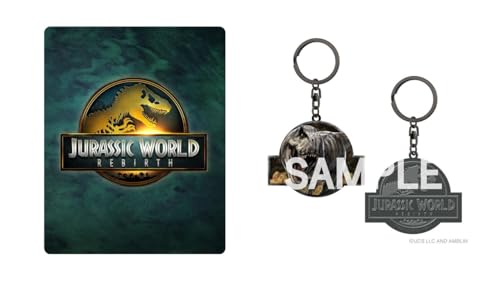 【Amazon.co.jp限定】ジュラシック・ワールド／復活の大地　スチールブック仕様　４Ｋ ＵＨＤ＋ブルーレイセット　オリジナルメタルキーホルダー付きコレクション(ビジュアルシート3枚+ポストカード3枚セット付) [Blu-ray]のサムネイル