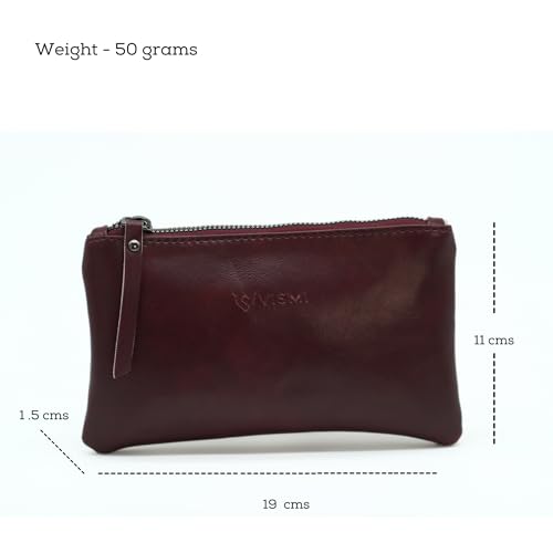 Image of VISMIINTREND Stylish Wine Gradient PU Pencil Pouch for Girls - Waterproof, Durable Zipper Case for Office Supplies and Return Gifts