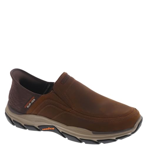 Skechers Men's Respected - Elgin Hands Free Slip-in Men's Casual, Brown, 14, X-Wide, US