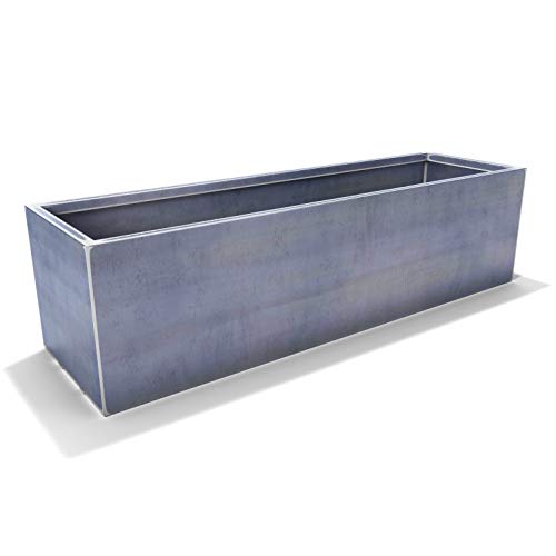 Lewis Bamboo Modern Corten Steel Rectangle Planter Box thumb #5
