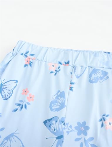 QCIV Ladies PJS Sets V Neck Top and Capri Pants with Pockets Sleepwear Set Two Piece PJS, Blue Butterfly, 3X-Large — view 5