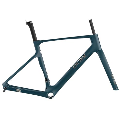 HIMALO 700C Carbon Fibre Road Bike Frameset 43/46/48/51/54cm Lightweight Disc Brake Frame Thru Axle 12 * 100/12 * 142mm Wind Breaking Racing Bike Frame Blue(48cm)