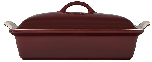 Image of Le Creuset Stoneware Covered Rectangular Casserole, 12 inch x 9 inch, Garnet